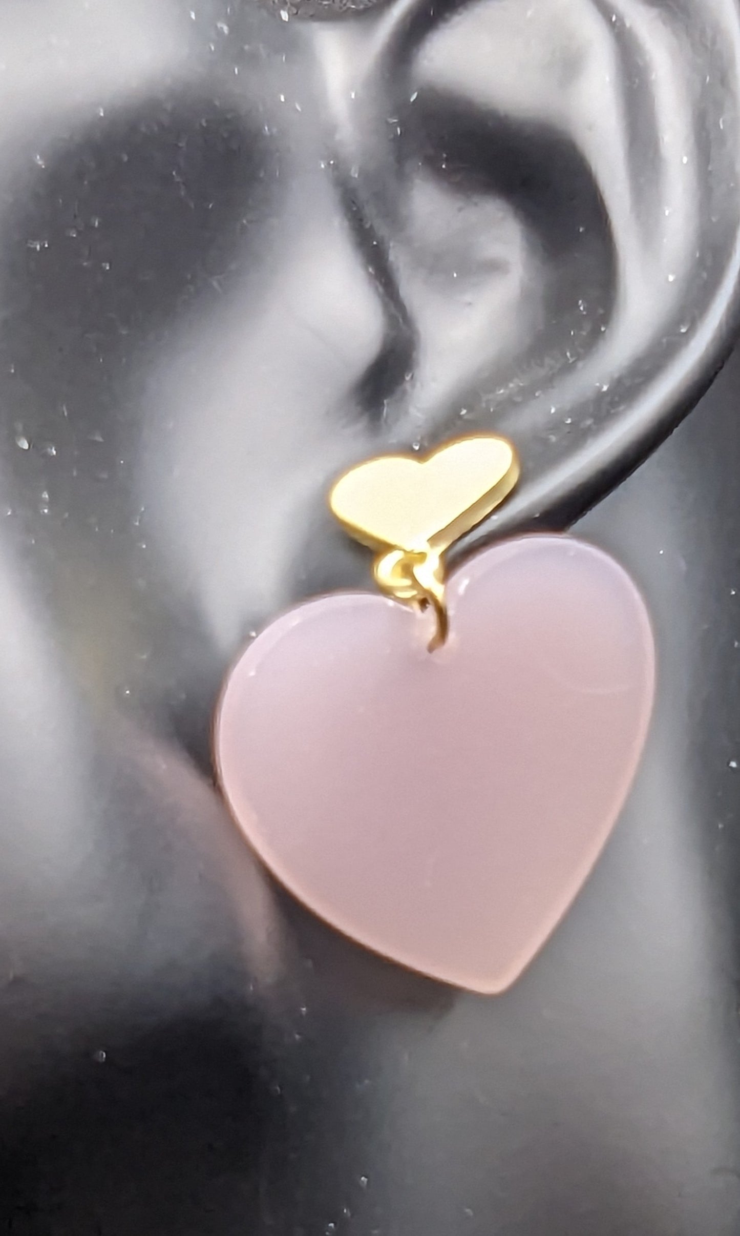 Pink and Gold Stud Earrings