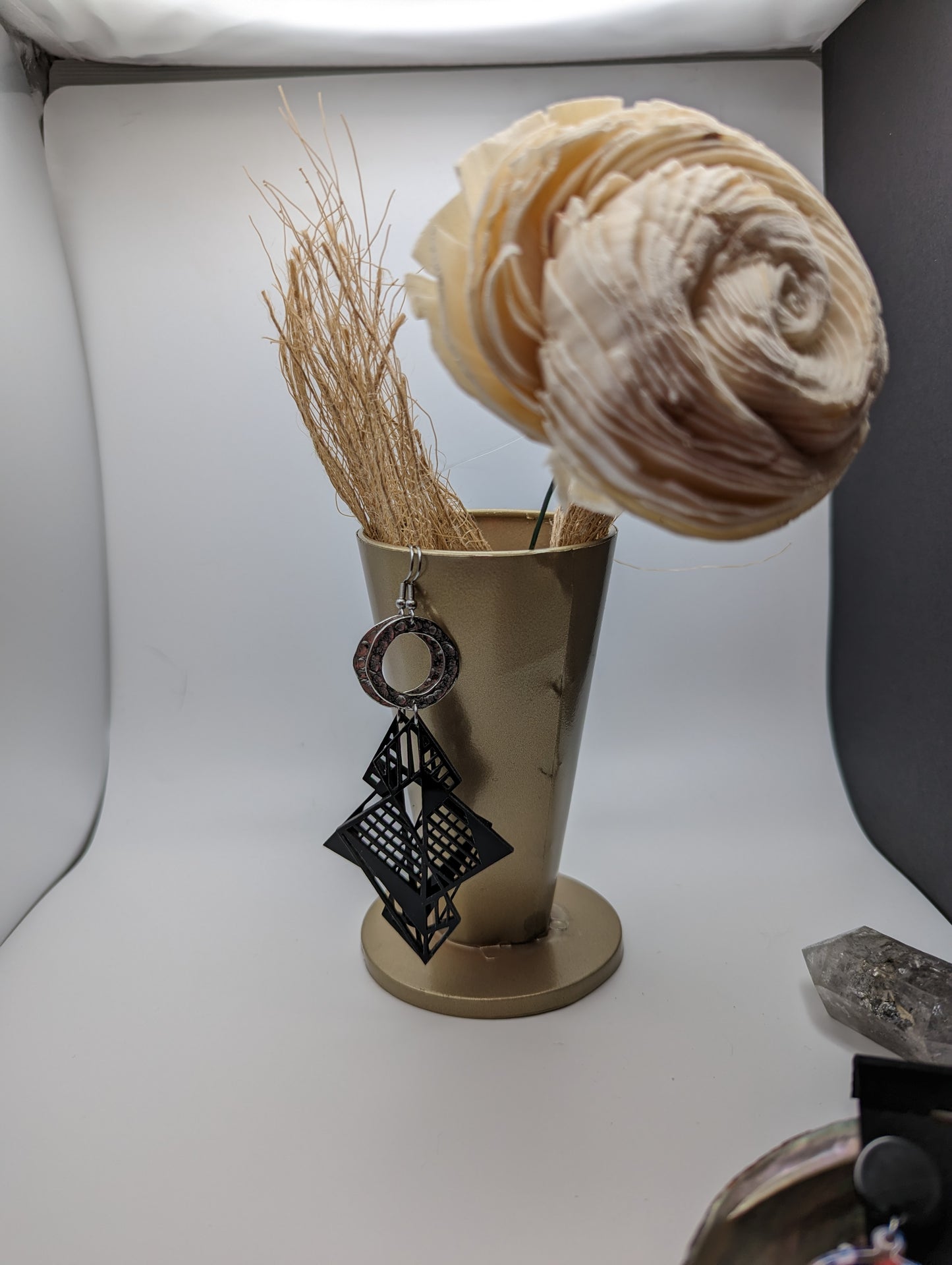 Lightning Etched Long Earrings