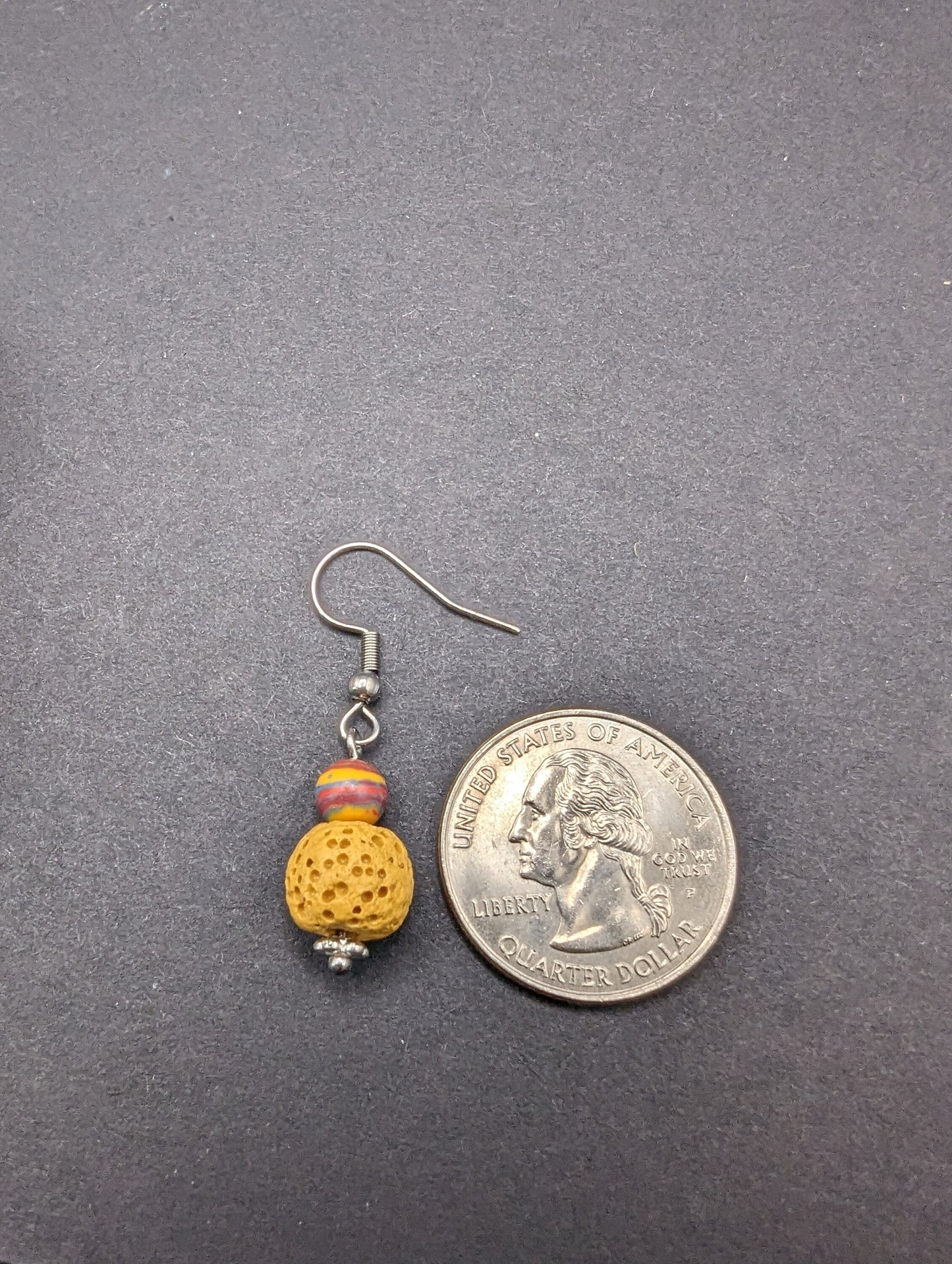 Yellow Lava Essential Oil Diffuser Earrings