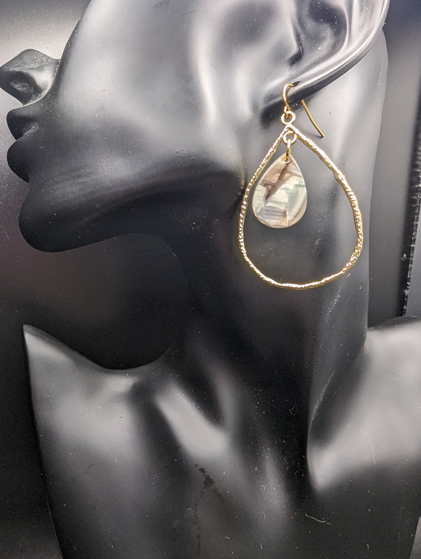 Blue and Gold Teardrop Earrings