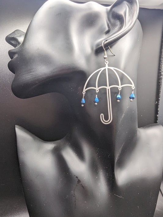 Stainless Steel Rainy Day Umbrella Earrings