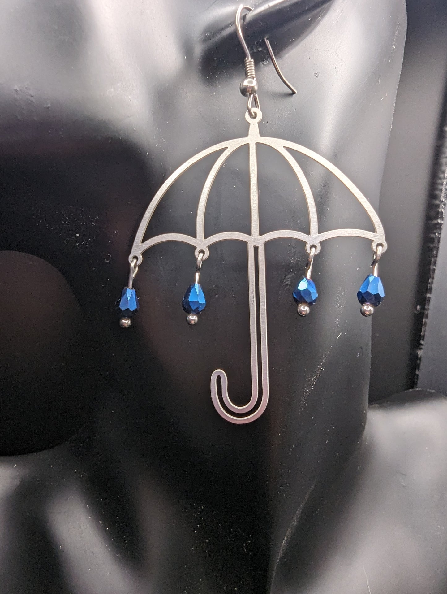 Stainless Steel Rainy Day Umbrella Earrings