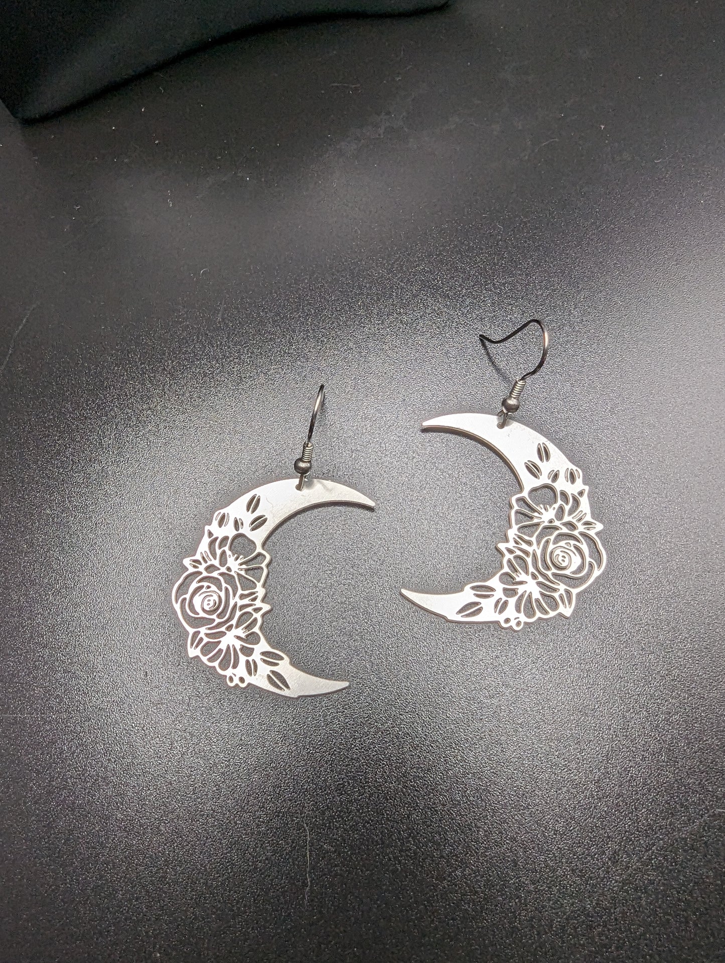 Floral Celestial Moon Earrings