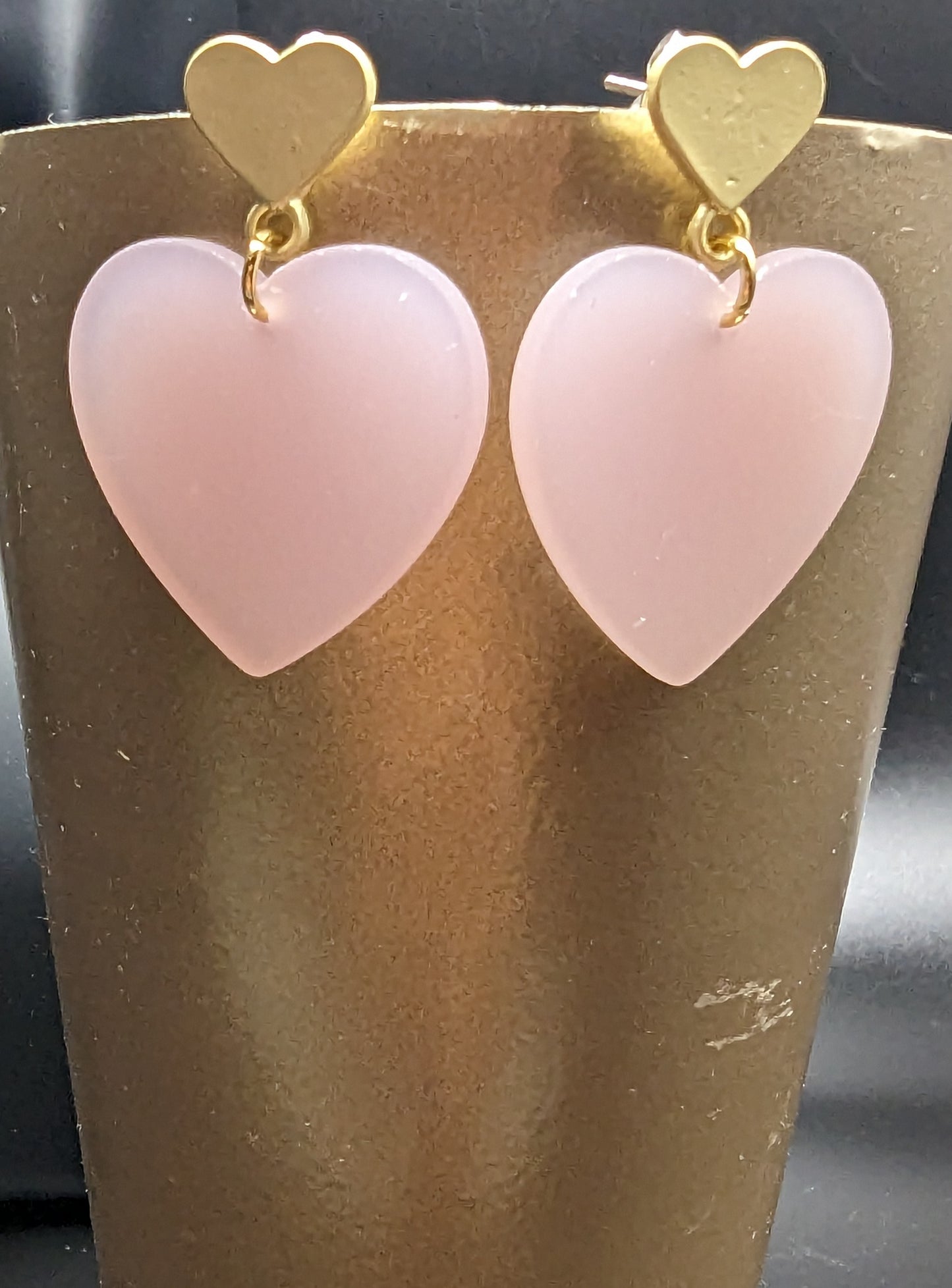 Pink and Gold Stud Earrings