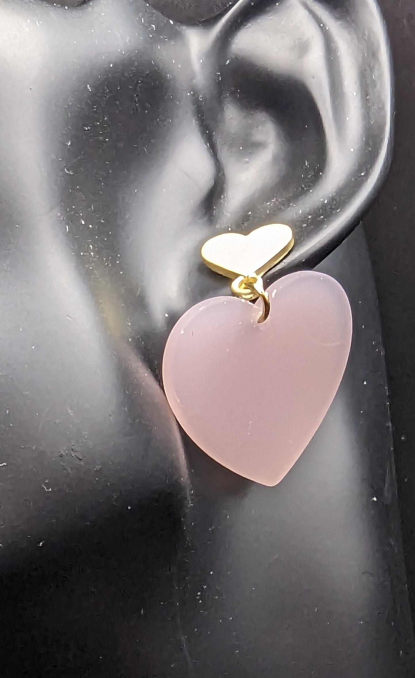 Pink and Gold Stud Earrings