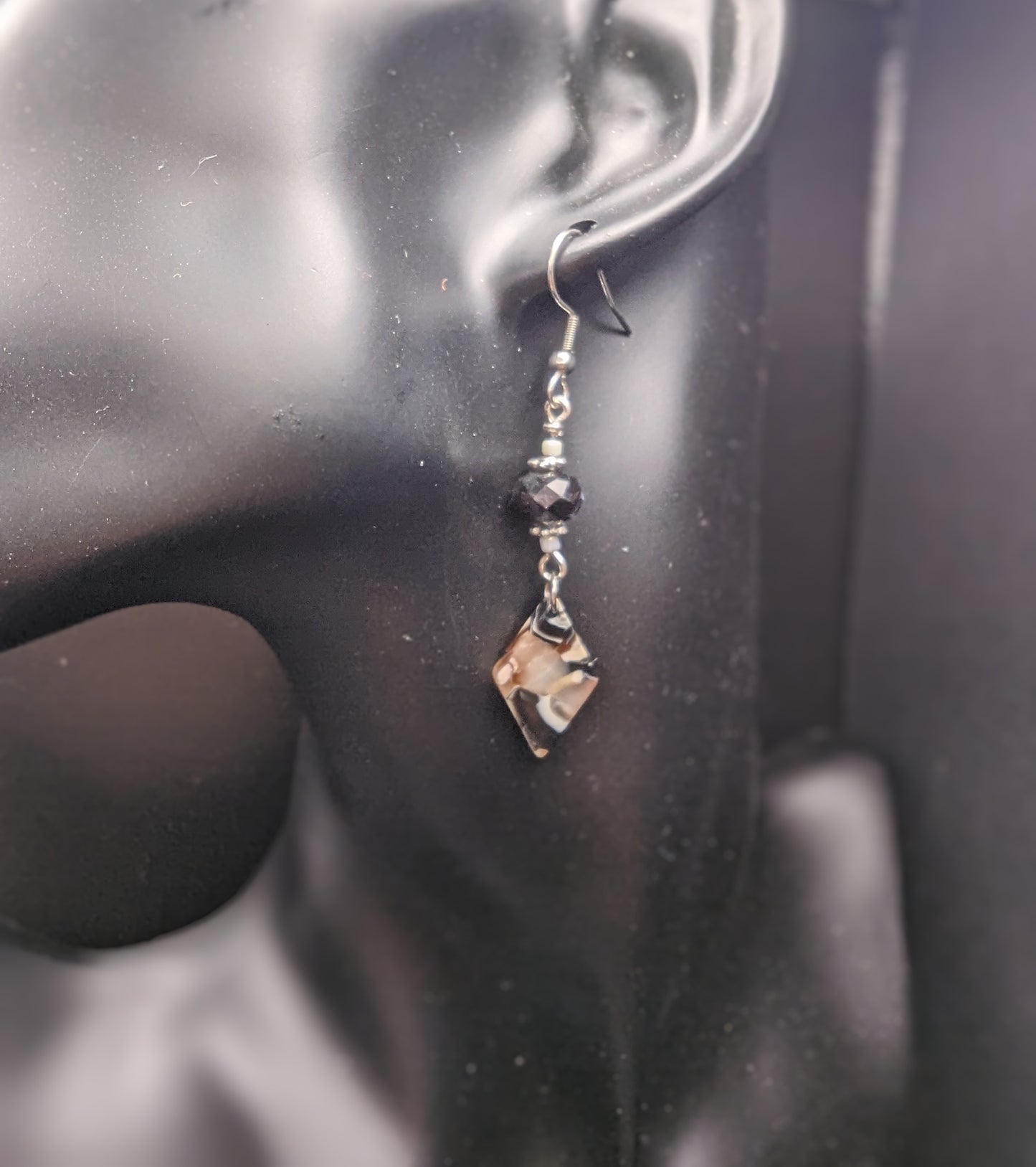 Black and Brown Dangle Earrings