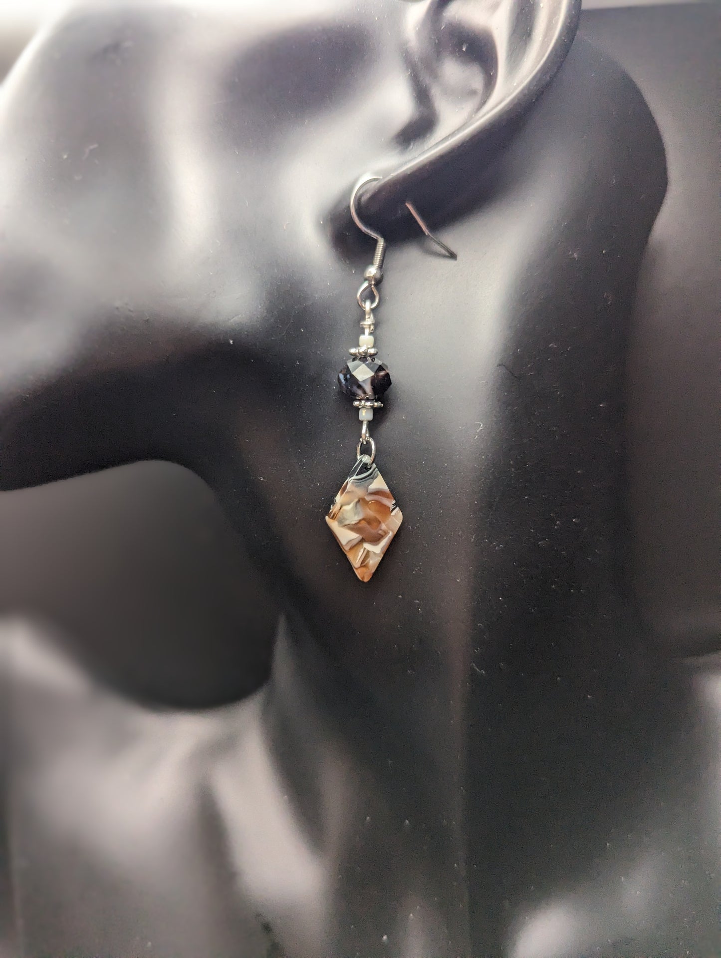 Black and Brown Dangle Earrings