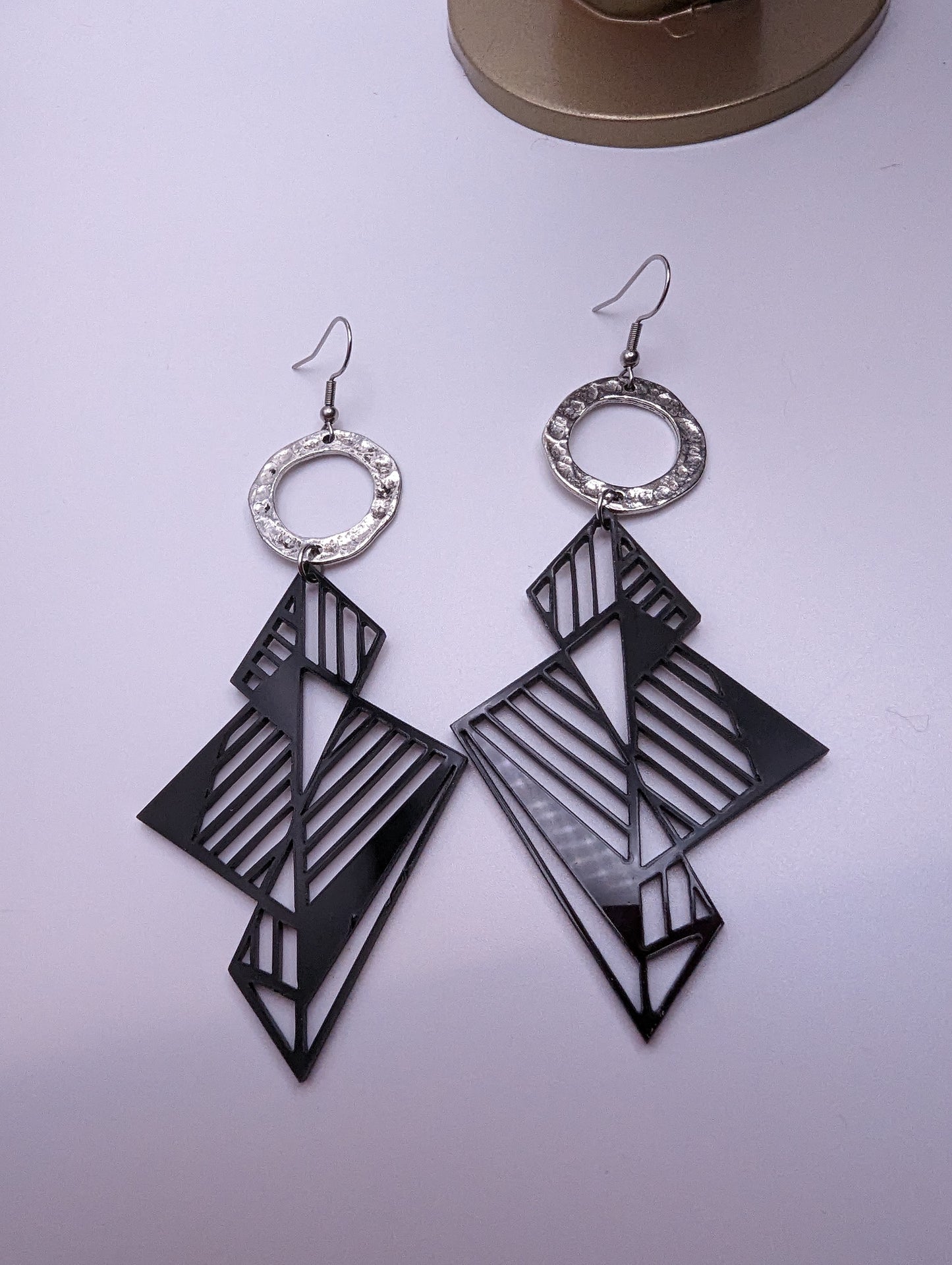 Lightning Etched Long Earrings