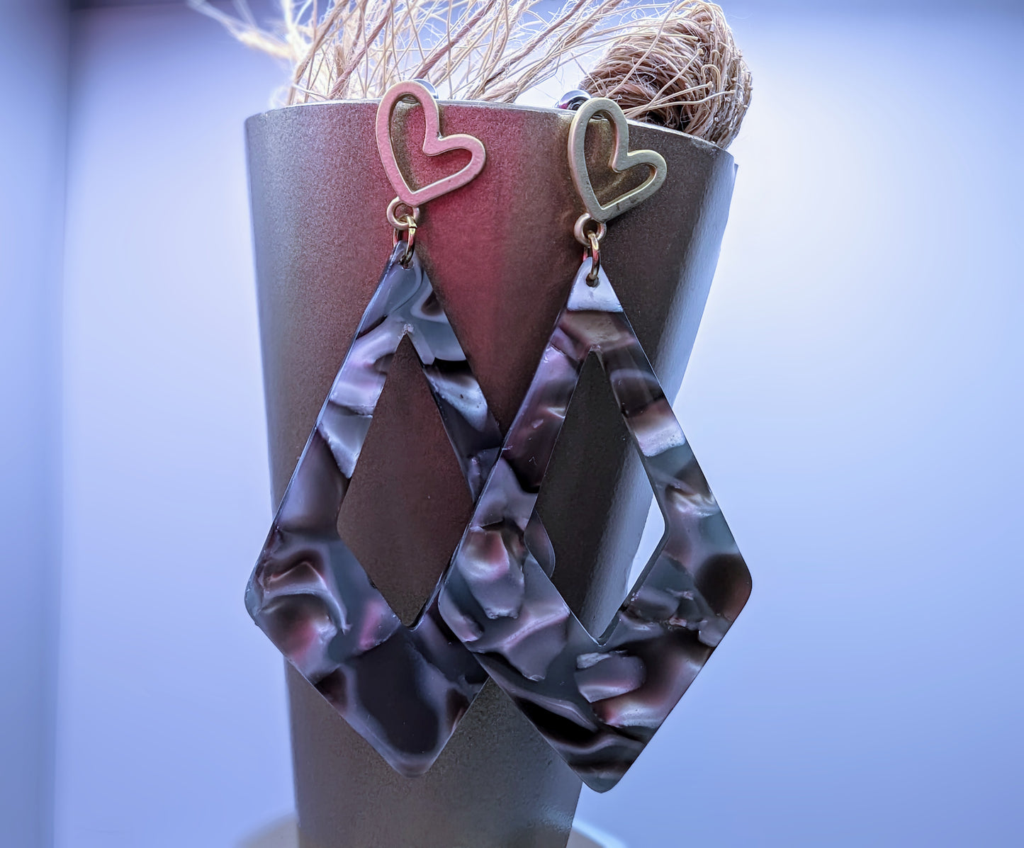 Heart Marble Earrings