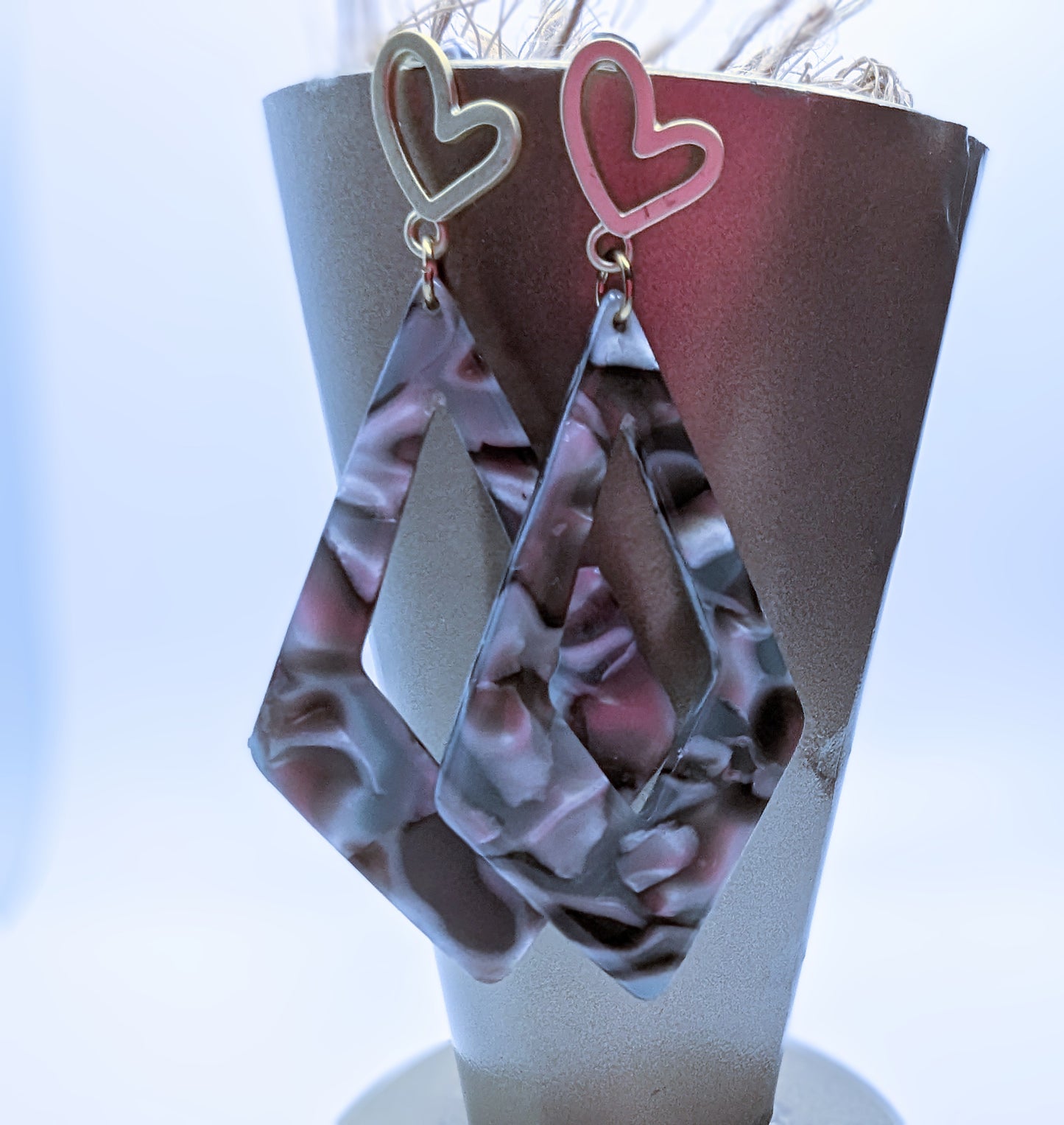 Heart Marble Earrings