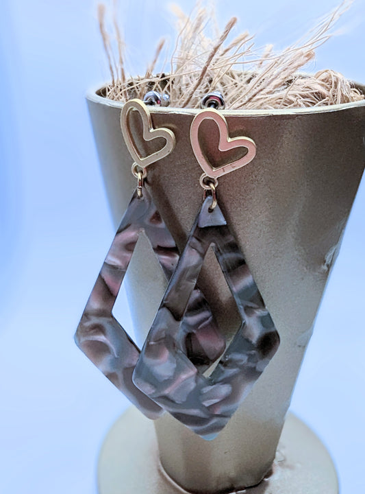 Heart Marble Earrings