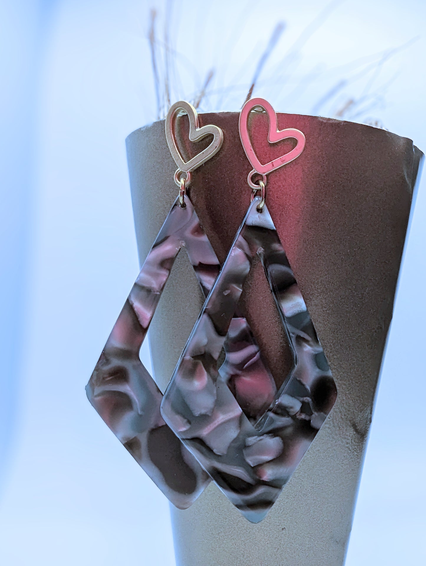 Heart Marble Earrings