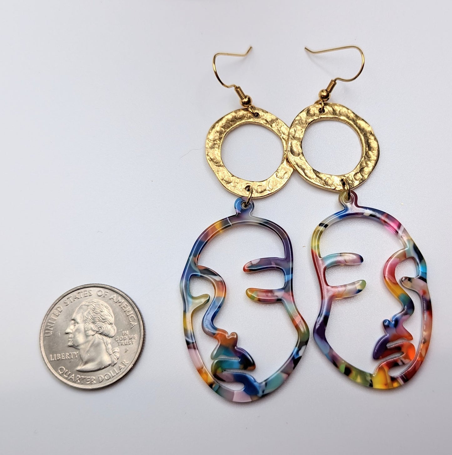Multicolored Face Earrings