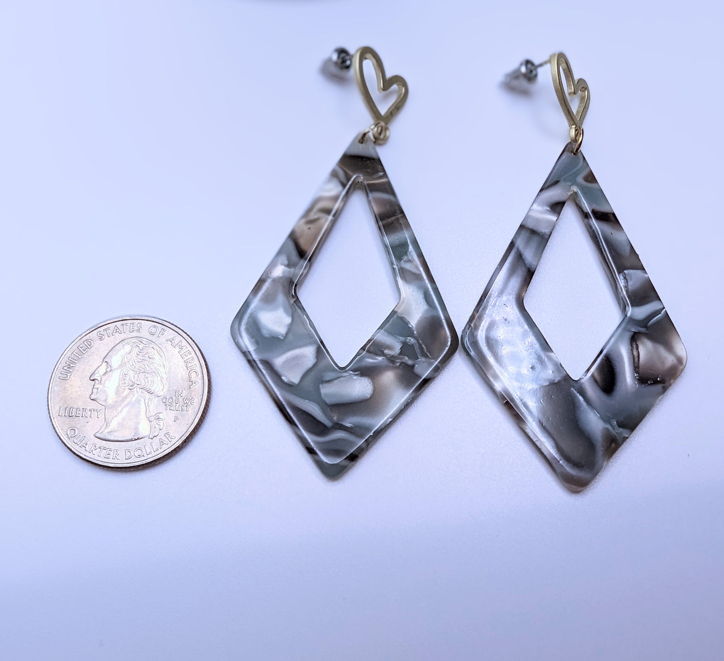 Heart Marble Earrings