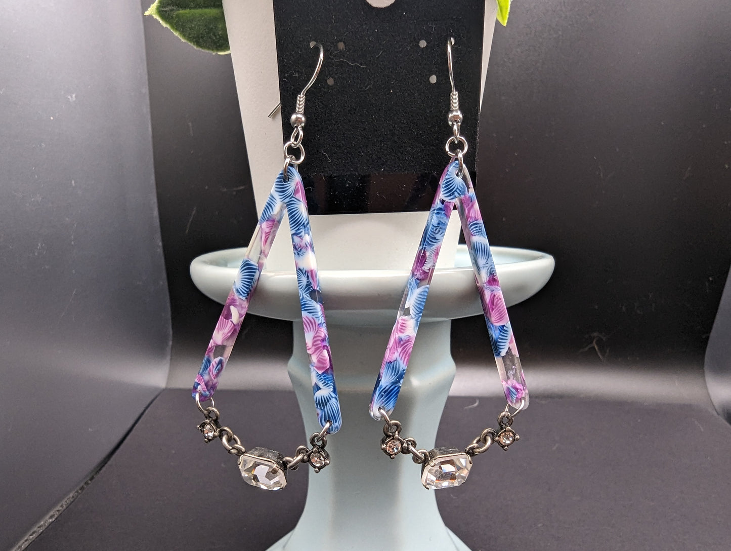 Mimi's Sparkling Purple and Silver Earrings