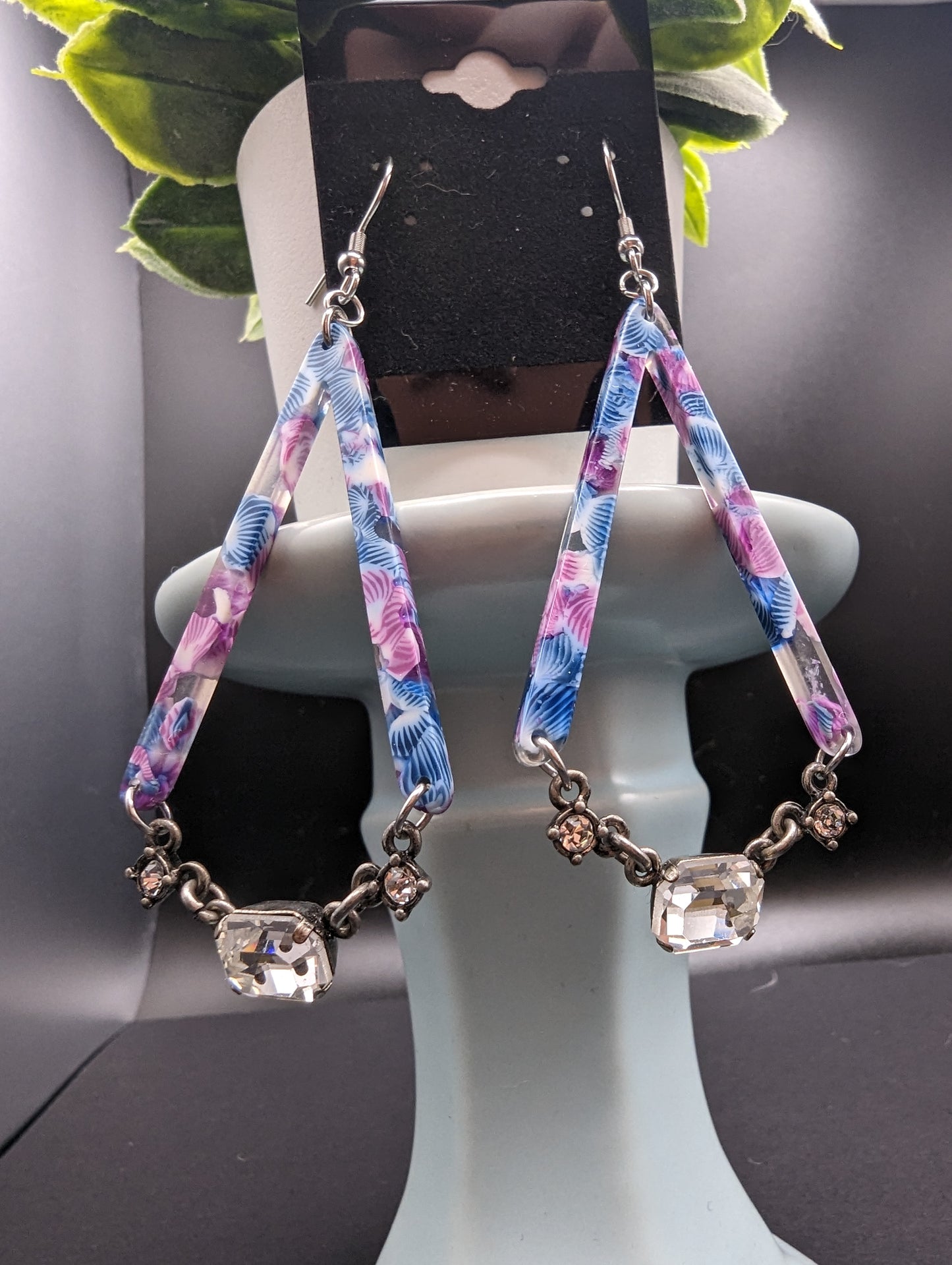 Mimi's Sparkling Purple and Silver Earrings