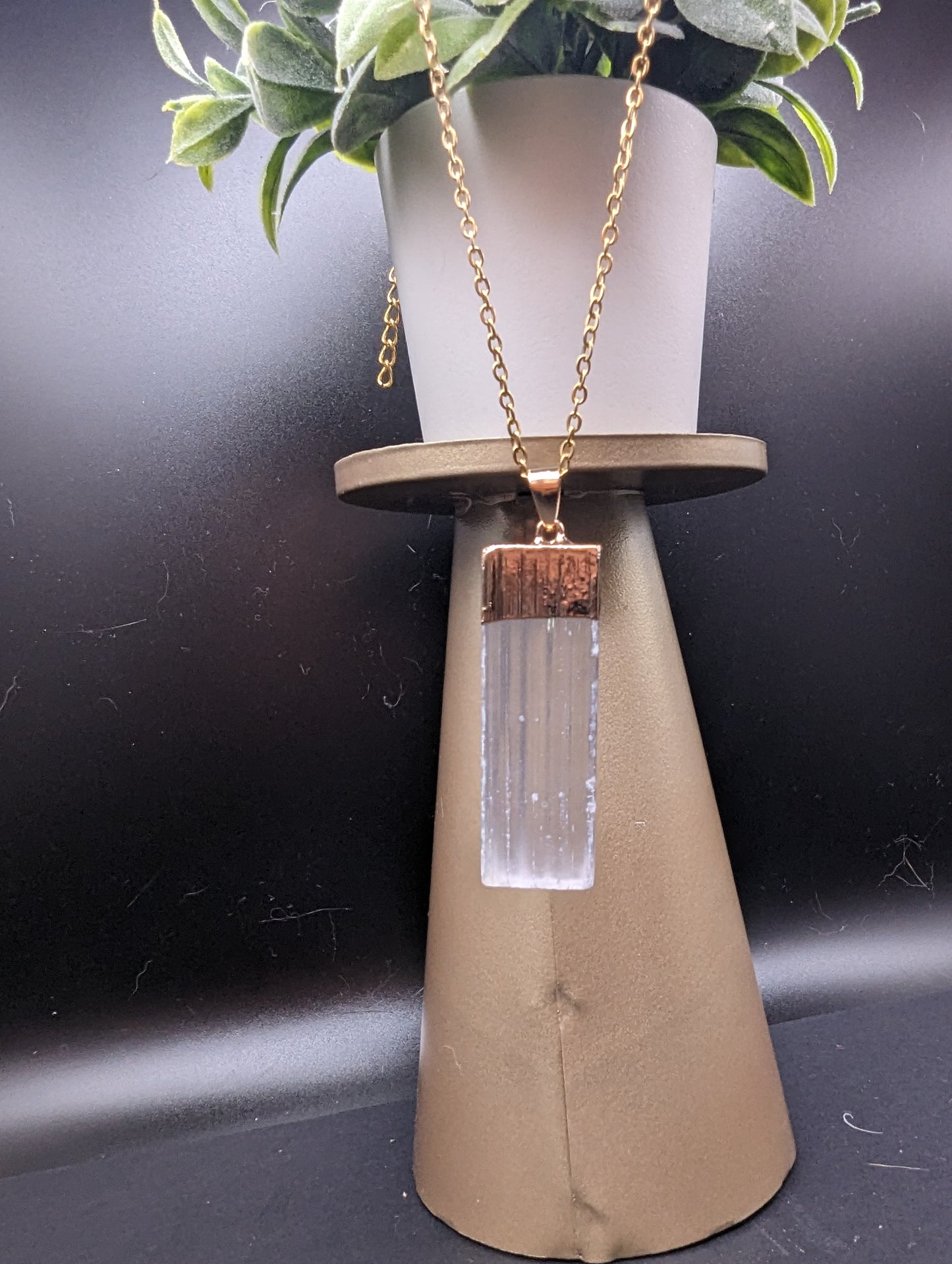 Gold Selenite Healing Necklace