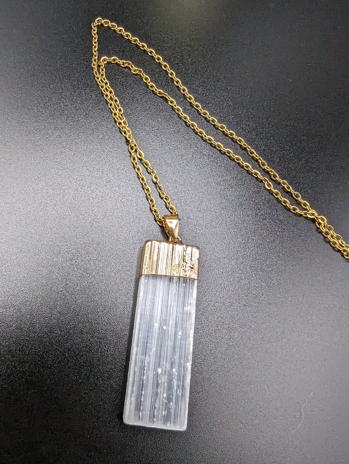 Gold Selenite Healing Necklace