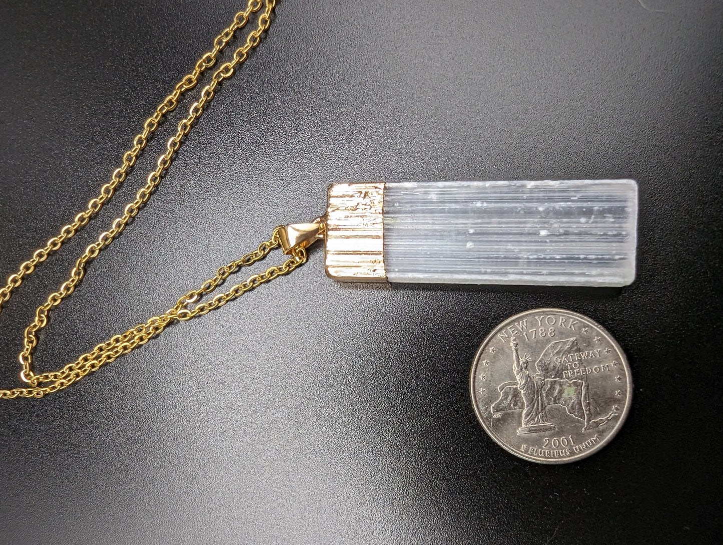 Gold Selenite Healing Necklace