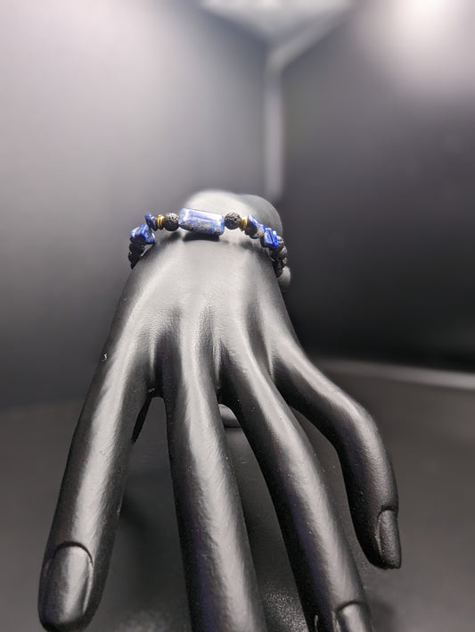 Lapis Lazuli & Lava Bracelet