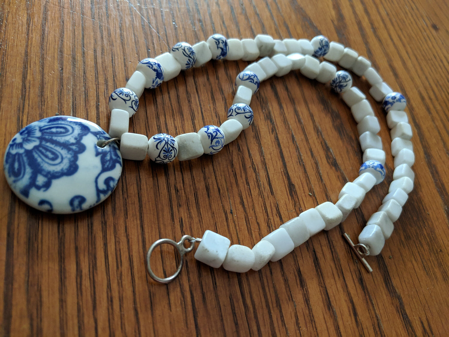 Elegant Blue and White Necklace