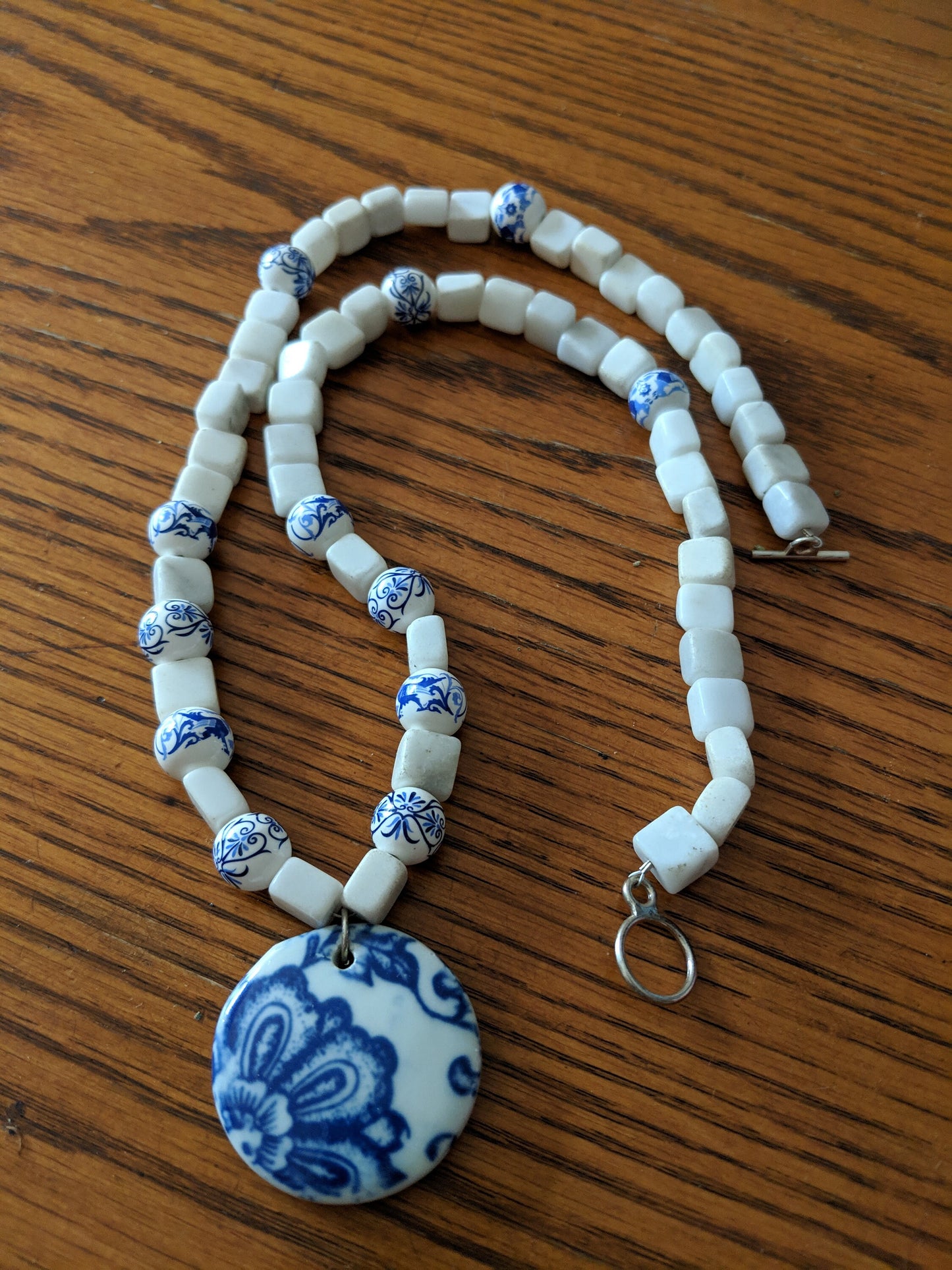 Elegant Blue and White Necklace