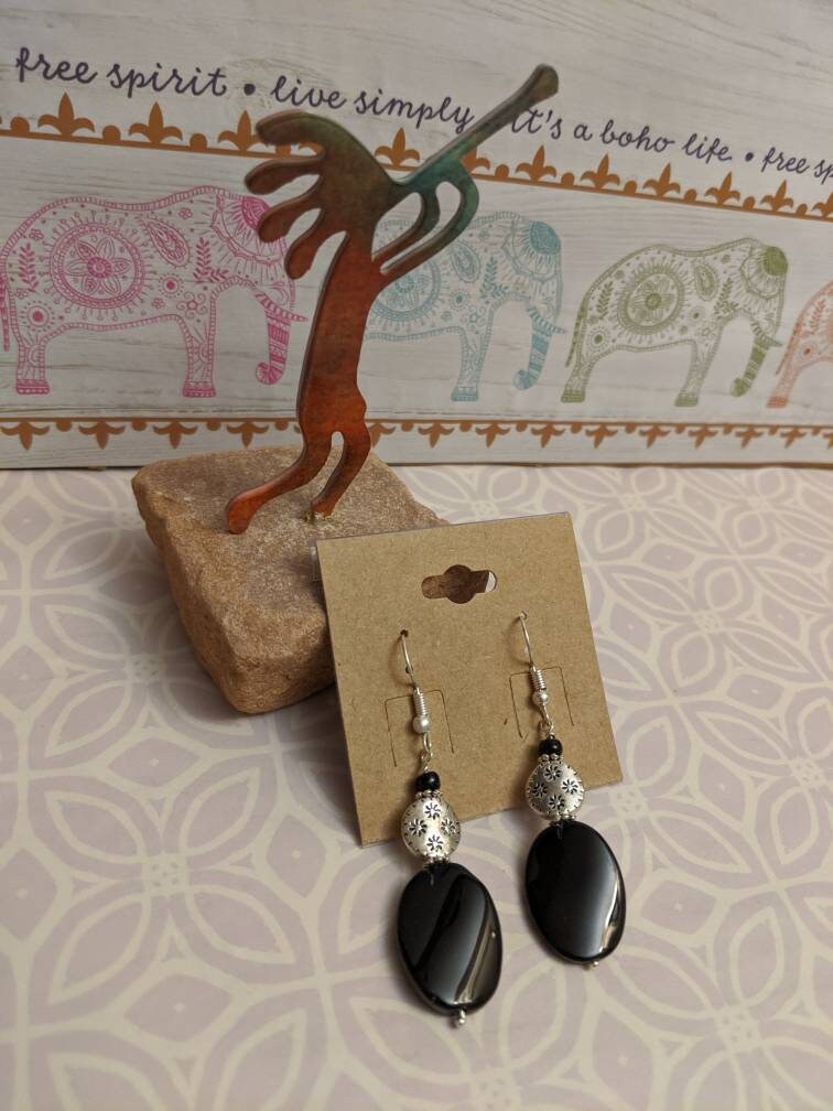 Black and Silver Earrings