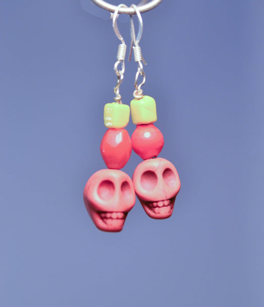 Orange Skull Earrings | Skull Series