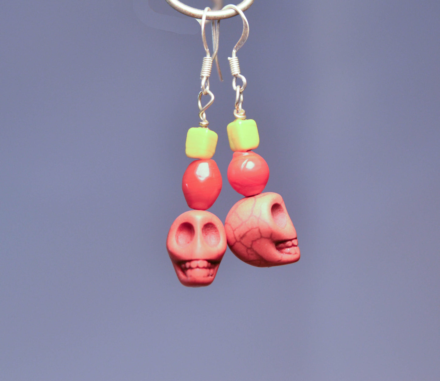 Orange Skull Earrings | Skull Series