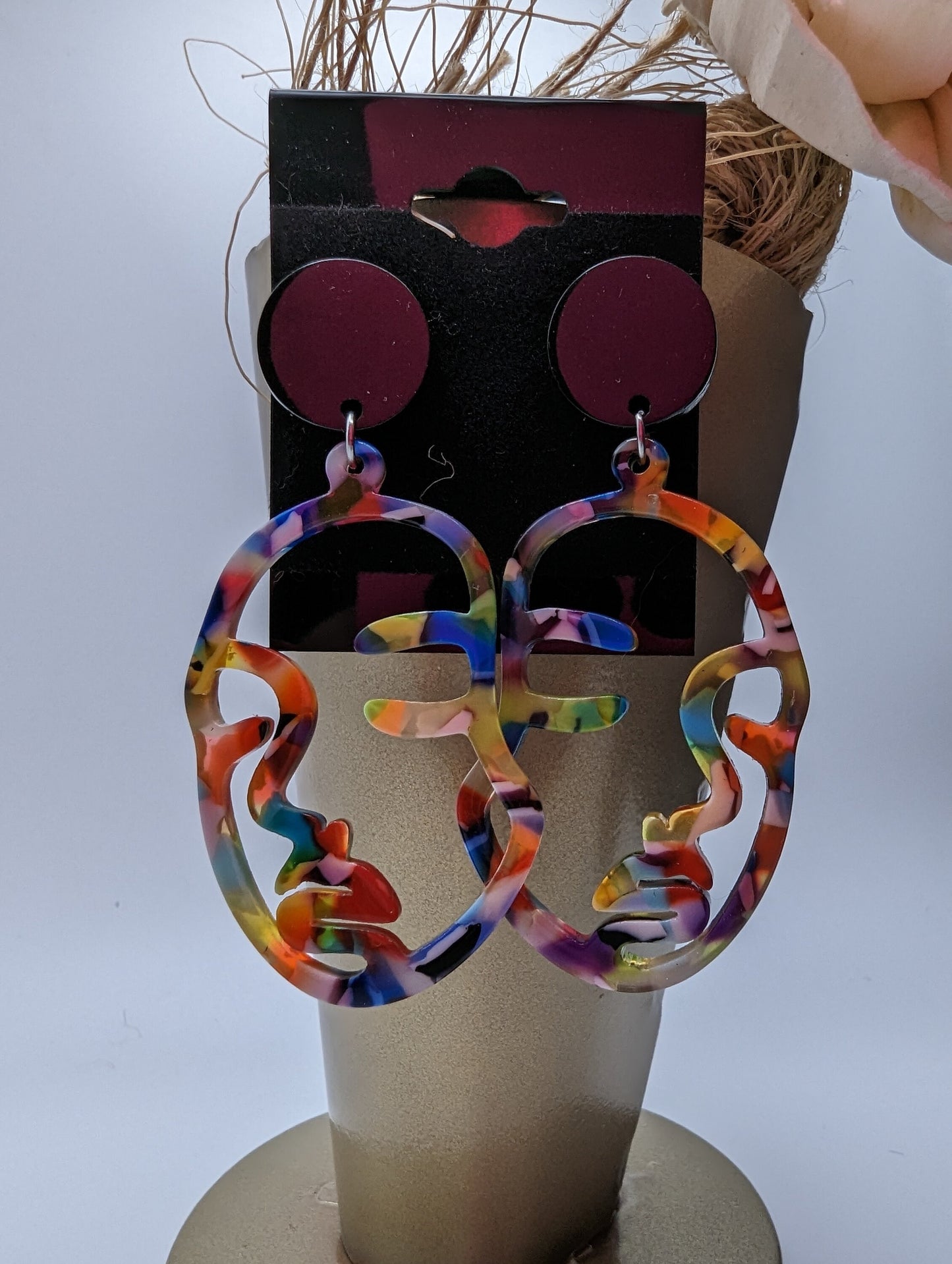 Colorful Face Stud Earrings