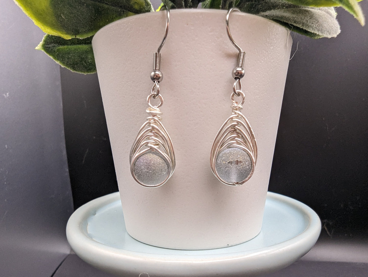Silver Moonlight Woven Earrings