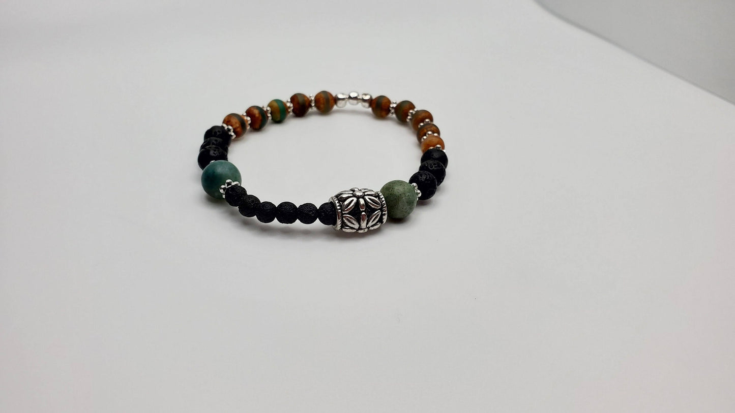 Essential Oil diffuser | Fidget bracelet Lava gemstone