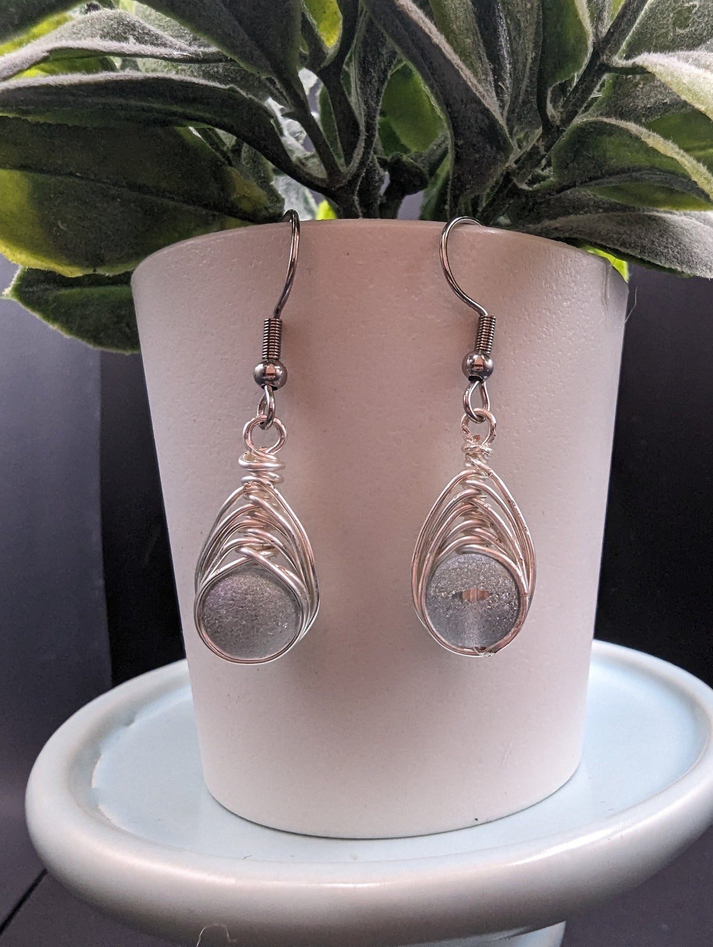 Silver Moonlight Woven Earrings