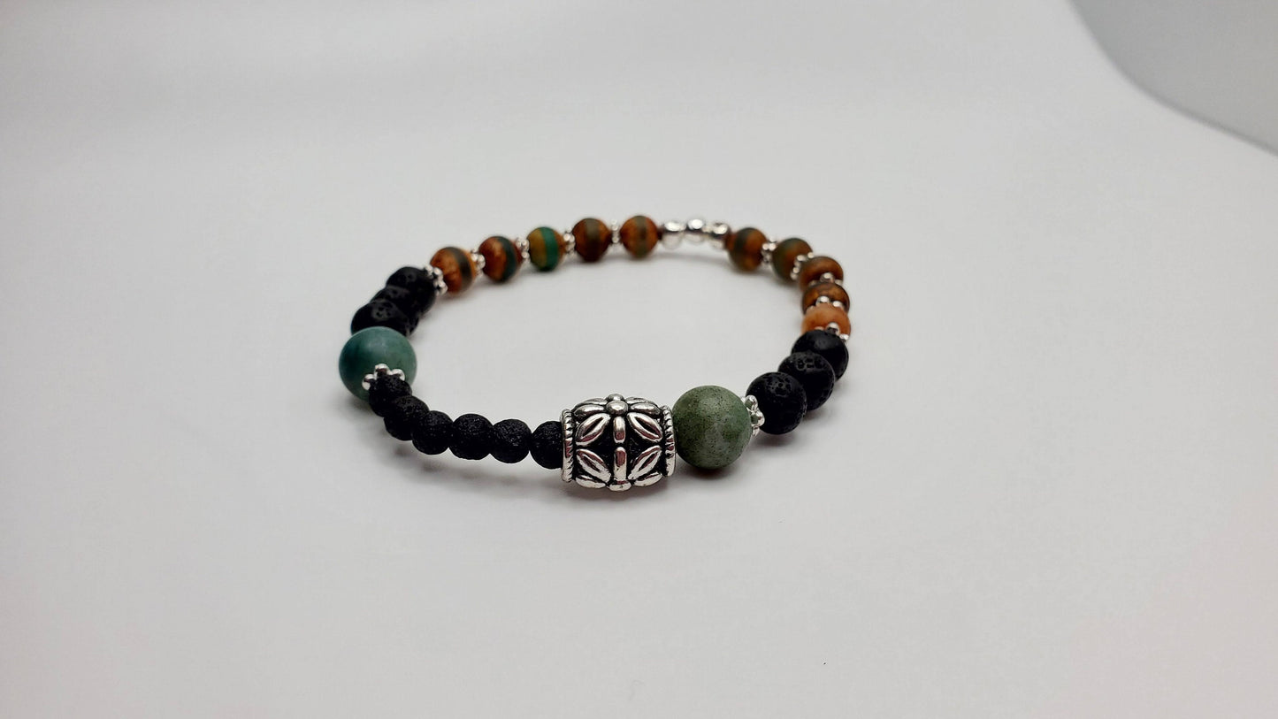 Essential Oil diffuser | Fidget bracelet Lava gemstone