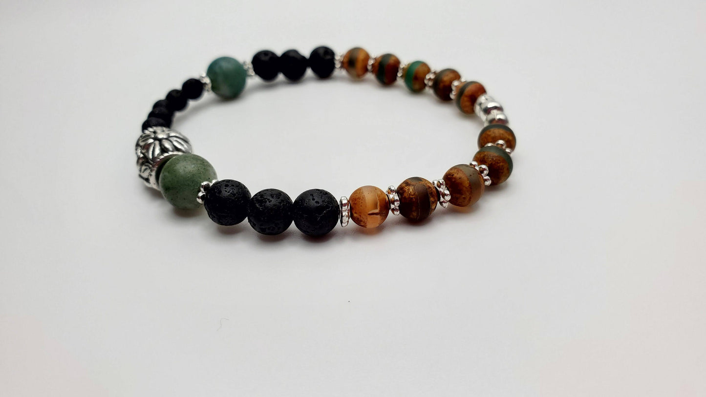 Essential Oil diffuser | Fidget bracelet Lava gemstone