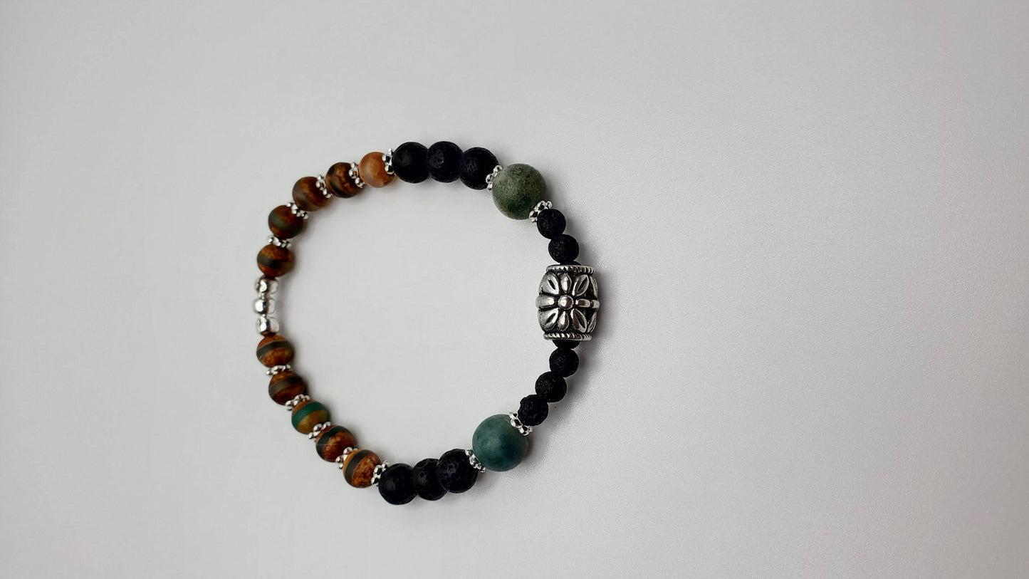 Essential Oil diffuser | Fidget bracelet Lava gemstone
